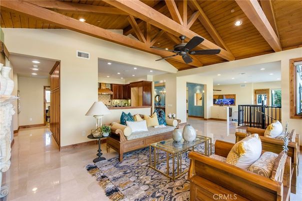 Interior, Kitchen, Living room, Recessed Lighting, Wooden Beams, Wooden Ceilings