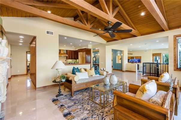Interior, Kitchen, Living room, Recessed Lighting, Wooden Beams, Wooden Ceilings