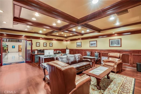 Home Office, Interior, Living room, Recessed Lighting, Wood Texture Flooring