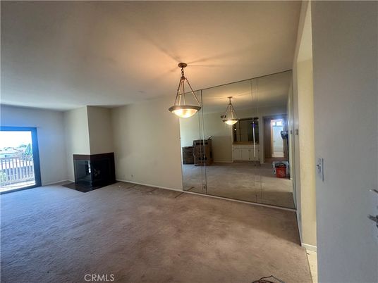 Empty room, Fireplace, Interior, Pendant Lights