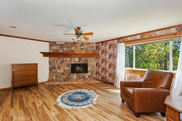 Fireplace, Interior, Stone Walls, Wood Texture Flooring