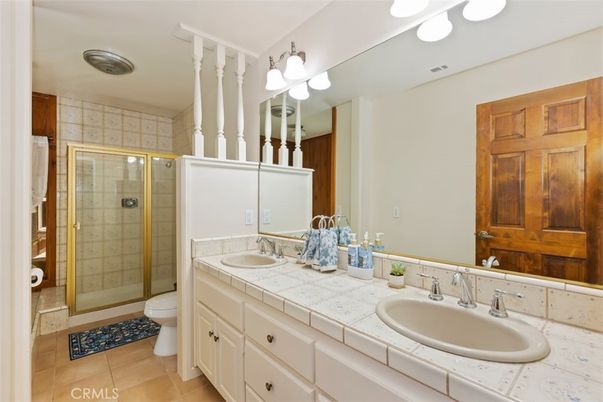 Bathroom, Dual Sink Vanities, Glass Shower, Interior, Tile Countertops