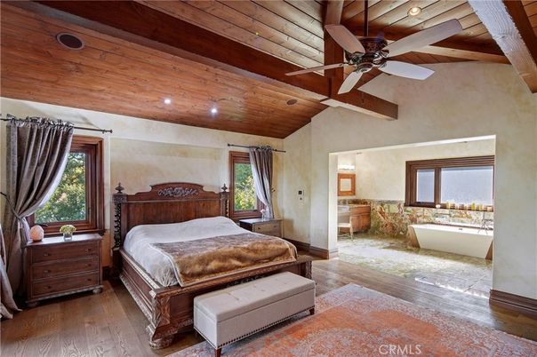 Bathroom, Bedroom, Interior, Recessed Lighting, Wooden Beams, Wooden Ceilings, Wood Texture Flooring