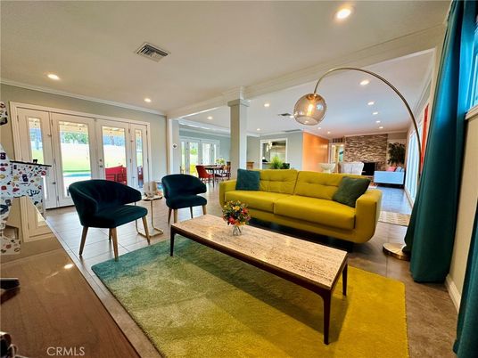 Interior, Living room, Recessed Lighting, Stone Walls