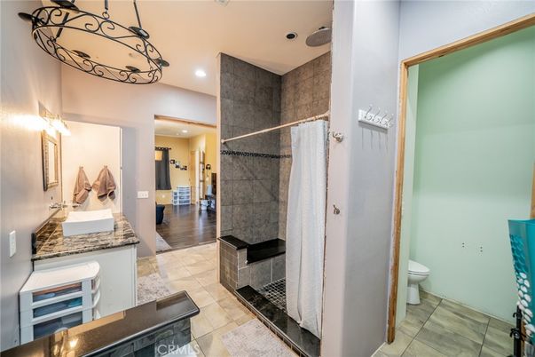 Bathroom, Interior, Recessed Lighting, Wood Texture Flooring