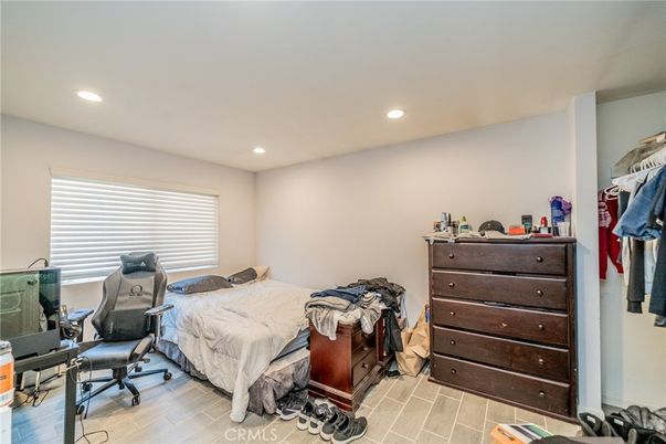Bedroom, Home Office, Interior, Recessed Lighting, Wood Texture Flooring