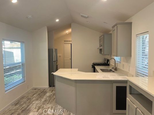 Interior, Kitchen, Recessed Lighting, Wood Texture Flooring