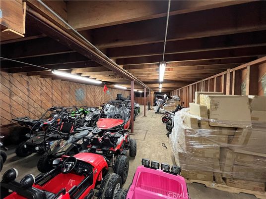 Fitness Equipment, Garage, Interior, Stone Walls, Wooden Beams