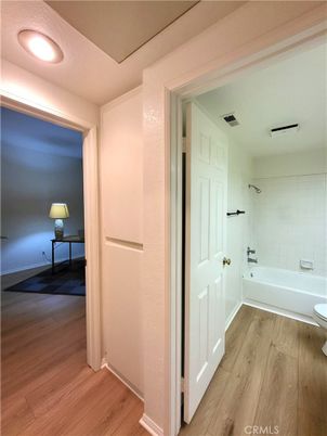Bathroom, Interior, Recessed Lighting, Wood Texture Flooring