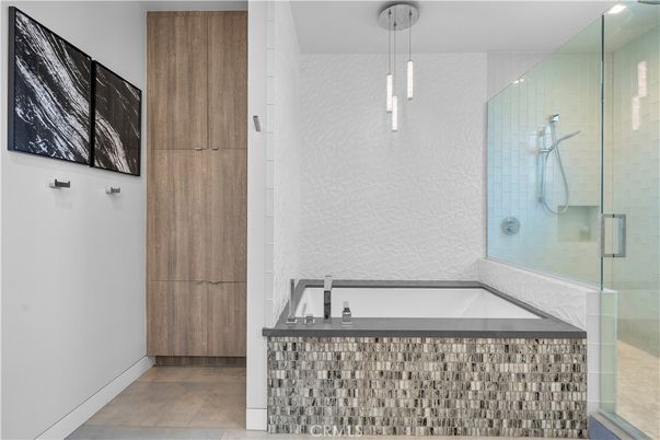 Bathroom, Glass Shower, Interior, Pendant Lights