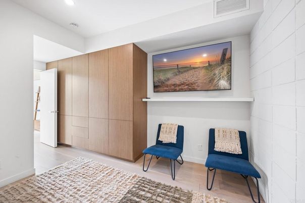 Interior, Recessed Lighting, Wood Texture Flooring, Wooden Walls