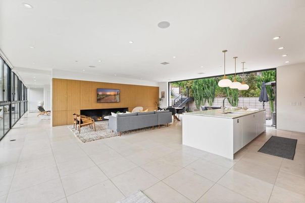 Fireplace, Interior, Living room, Pendant Lights, Recessed Lighting