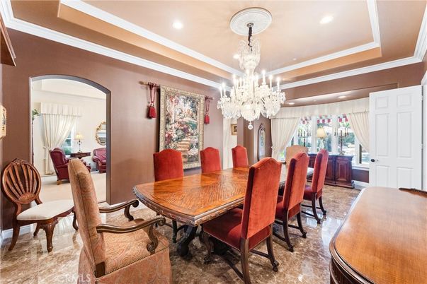 Chandelier, Dining room, Interior, Recessed Lighting