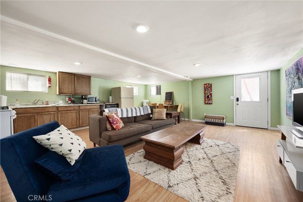Dining room, Interior, Kitchen, Living room, Recessed Lighting, Wood Texture Flooring