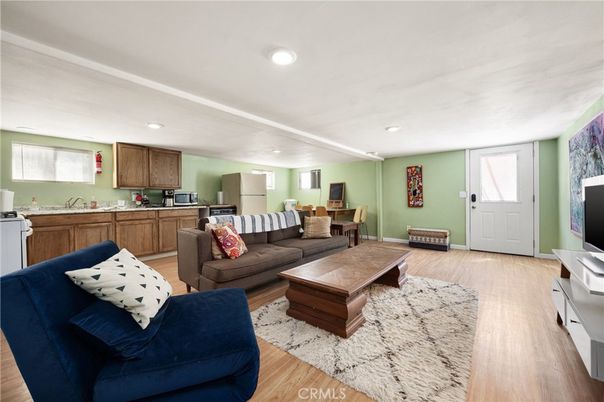 Dining room, Interior, Kitchen, Living room, Recessed Lighting, Wood Texture Flooring