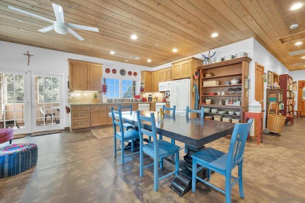 Dining room, Interior, Kitchen, Recessed Lighting, Wooden Ceilings