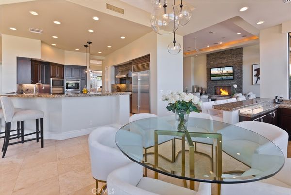 Dining room, Fireplace, Interior, Kitchen, Living room, Pendant Lights, Recessed Lighting, Stainless Steel Appliances, Stone Walls