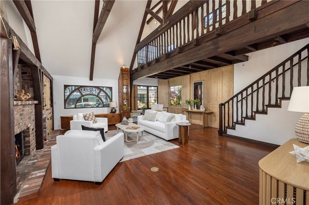 Fireplace, Interior, Living room, Wooden Beams, Wood Texture Flooring