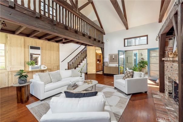 Fireplace, Interior, Living room, Wooden Beams, Wood Texture Flooring, Wooden Walls