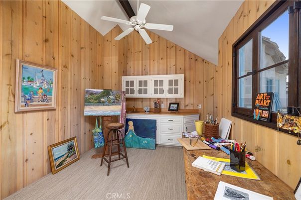 Home Office, Interior, Wooden Walls