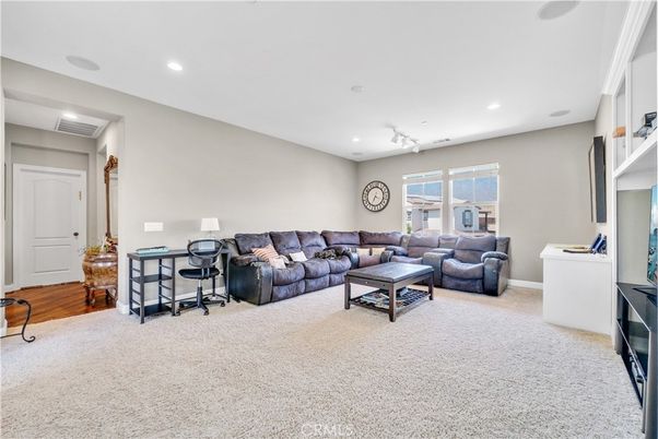 Home Office, Interior, Living room, Recessed Lighting, Wood Texture Flooring