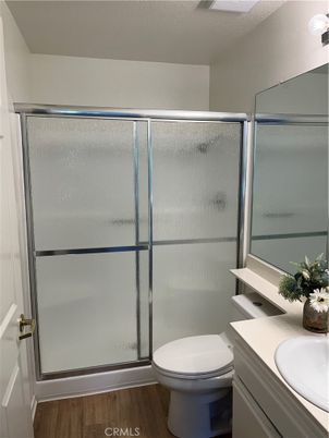 Bathroom, Glass Shower, Interior, Wood Texture Flooring