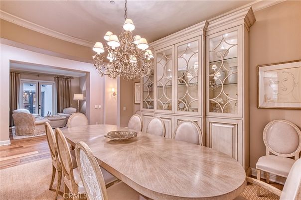 Chandelier, Dining room, Interior, Wood Texture Flooring