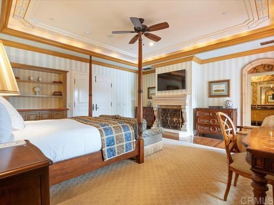 Bedroom, Fireplace, Interior, Recessed Lighting