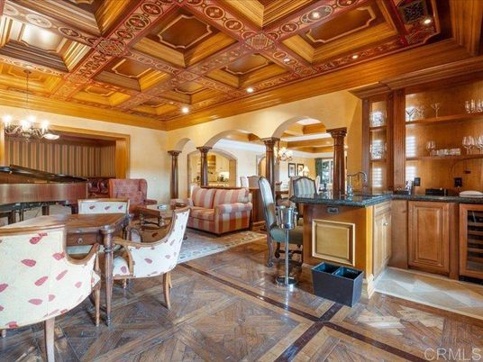 Chandelier, Interior, Piano, Recessed Lighting, Wooden Beams, Wooden Ceilings, Wood Texture Flooring, Wooden Walls