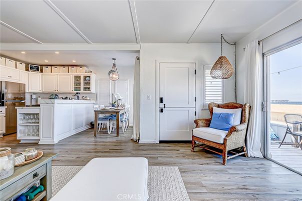 Dining room, Interior, Kitchen, Pendant Lights, Recessed Lighting, Water, Wood Texture Flooring