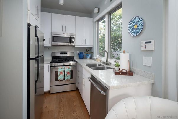 Interior, Kitchen, Stainless Steel Appliances, Wood Texture Flooring