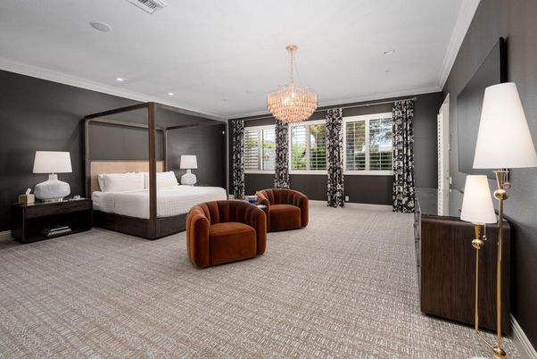 Bedroom, Chandelier, Interior, Recessed Lighting