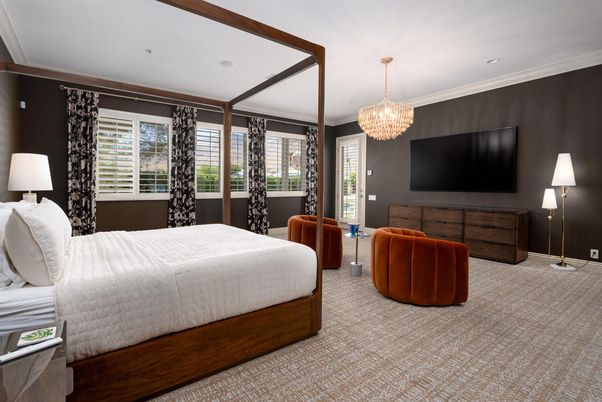Bedroom, Chandelier, Interior, Recessed Lighting