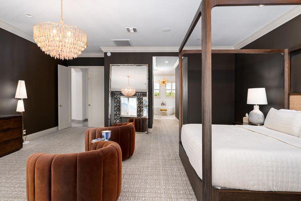Bedroom, Chandelier, Interior, Recessed Lighting