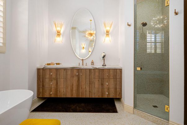 Bathroom, Free Standing Baths, Glass Shower, Interior
