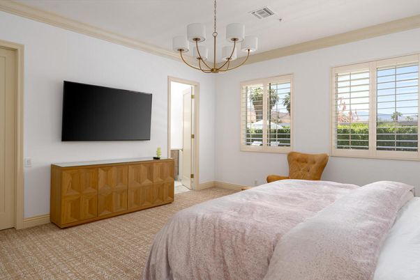 Bedroom, Chandelier, Interior