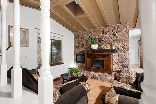 Fireplace, Interior, Living room, Stone Walls