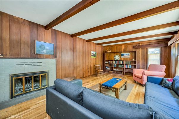 Fireplace, Interior, Living room, Wooden Beams, Wood Texture Flooring, Wooden Walls