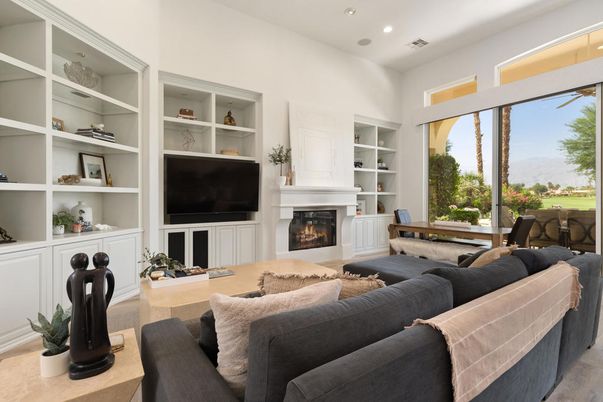 Fireplace, Home Office, Interior, Living room, Recessed Lighting