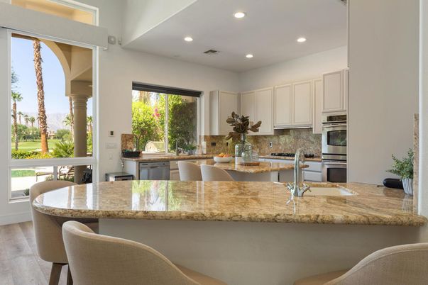 Dining room, Interior, Kitchen, Recessed Lighting, Stainless Steel Appliances, Wood Texture Flooring