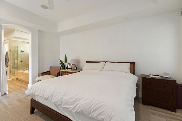 Bathroom, Bedroom, Glass Shower, Interior, Wood Texture Flooring