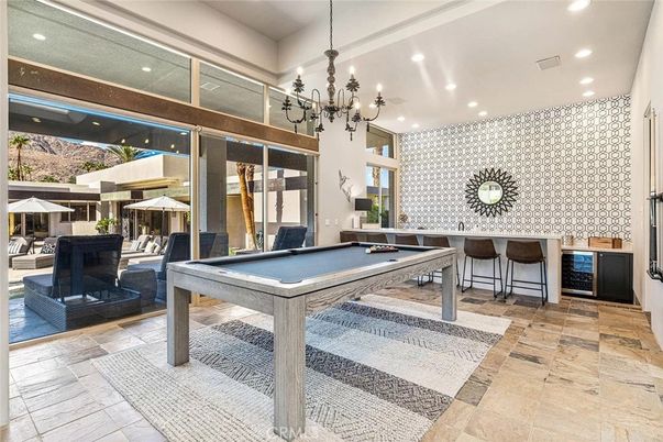 Billiard Table, Chandelier, Game Room, Interior, Pendant Lights, Recessed Lighting