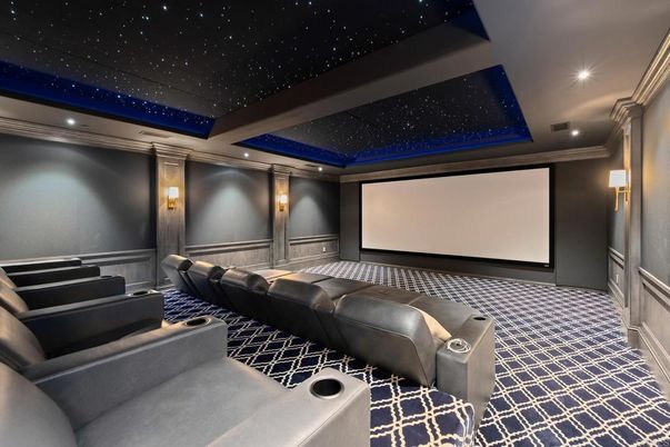 Home Theatre Room, Interior, Projection Screen, Recessed Lighting, Theatre Room