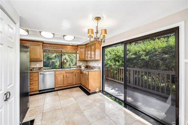 Chandelier, Interior, Kitchen, Stainless Steel Appliances