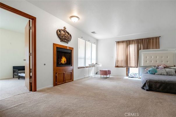 Bedroom, Fireplace, Interior