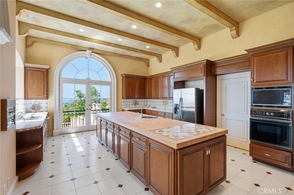 Interior, Kitchen, Recessed Lighting, Stainless Steel Appliances, Wooden Beams