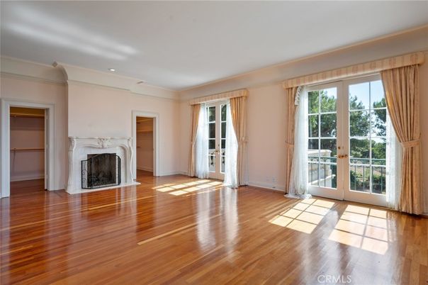 Empty room, Fireplace, Interior, Recessed Lighting, Wood Texture Flooring