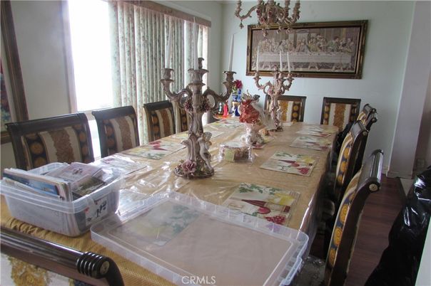 Chandelier, Dining room, Interior, Wood Texture Flooring