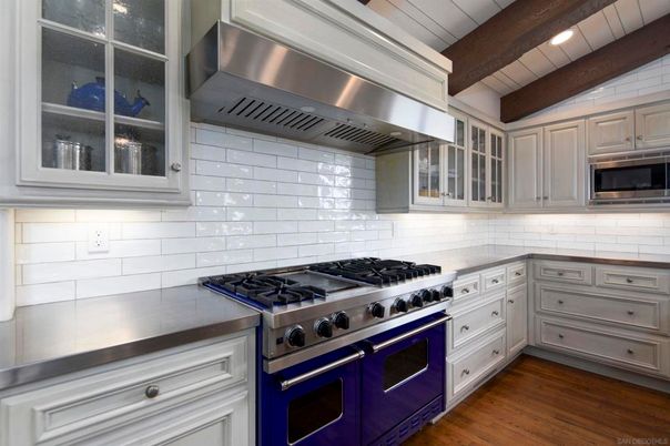 Interior, Kitchen, Recessed Lighting, Stainless Steel Appliances, Wooden Beams, Wood Texture Flooring
