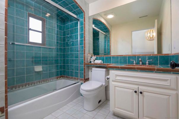 Bathroom, Glass Shower, Interior, Recessed Lighting, Tile Countertops